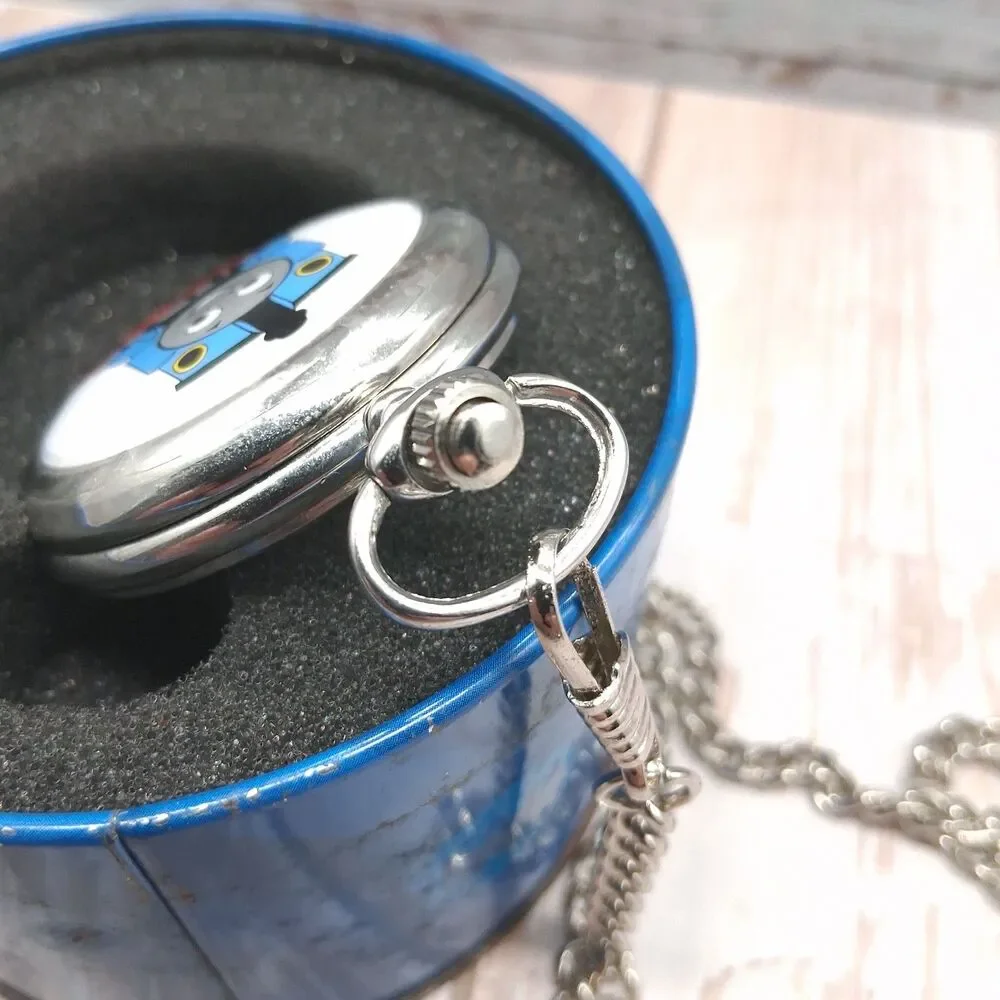 Thomas & Friends Pocket Watch W/Chain & Collectible Tin (New Battery Installed)